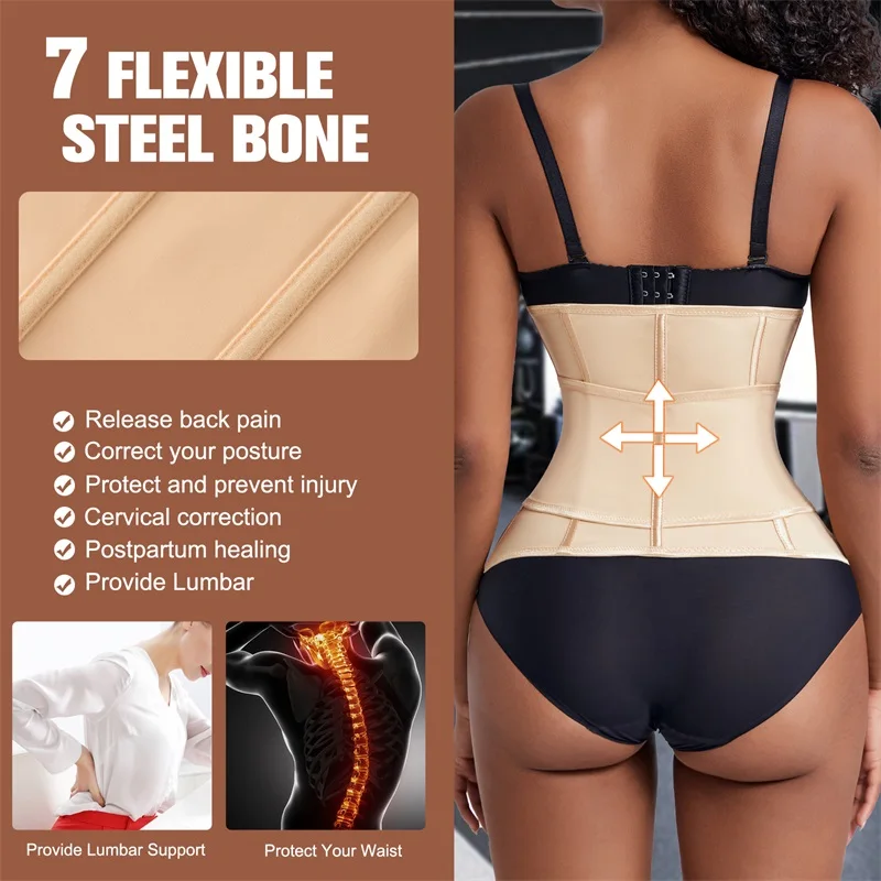 Custom Full Body Waist Cinchers Women Double Belt Trimmer Corset Enhance Waist Trainer Shaperwear Shaping Tummy Control Shaper supplier