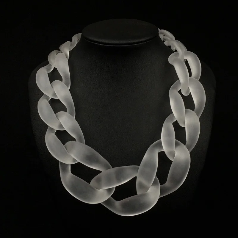 Fashion Punk Big Acrylic Chain DIY Women Statement Necklace