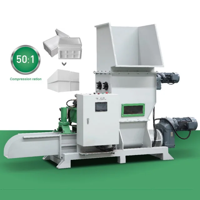 2023 DTCP EPS Styrofoam Crusher Recycle Machine CE Certified Cold Compacting for Waste EPS Product Recycling Foam Machinery