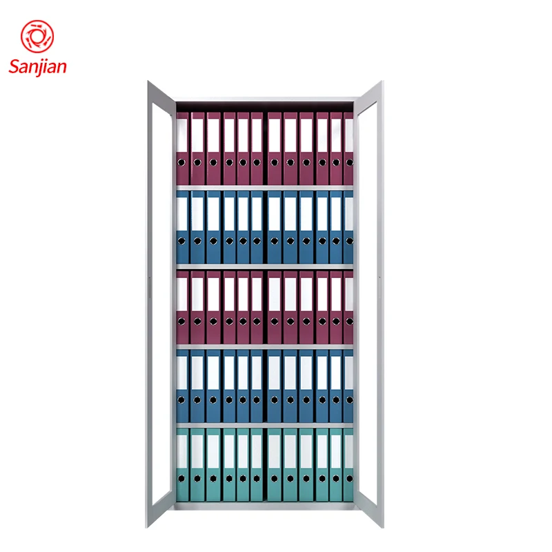 
Шкаф для хранения офисной мебели Sanjian, серый, регулируемый, с 2 створками 