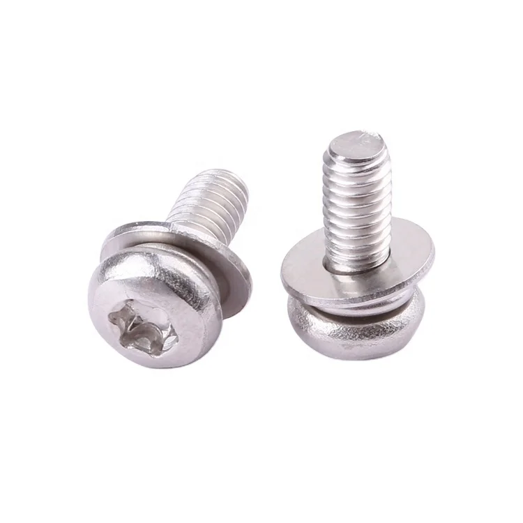 Hot item fastener stainless steel M2-M8 pan head sems machine combined screw with flat washer sems screw