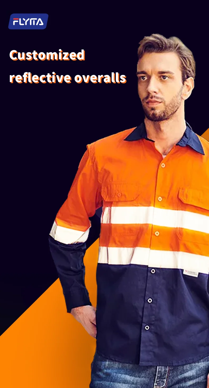 Wholesale Cotton 100 Cotton High Vis Reflective Safety Workwear Mining