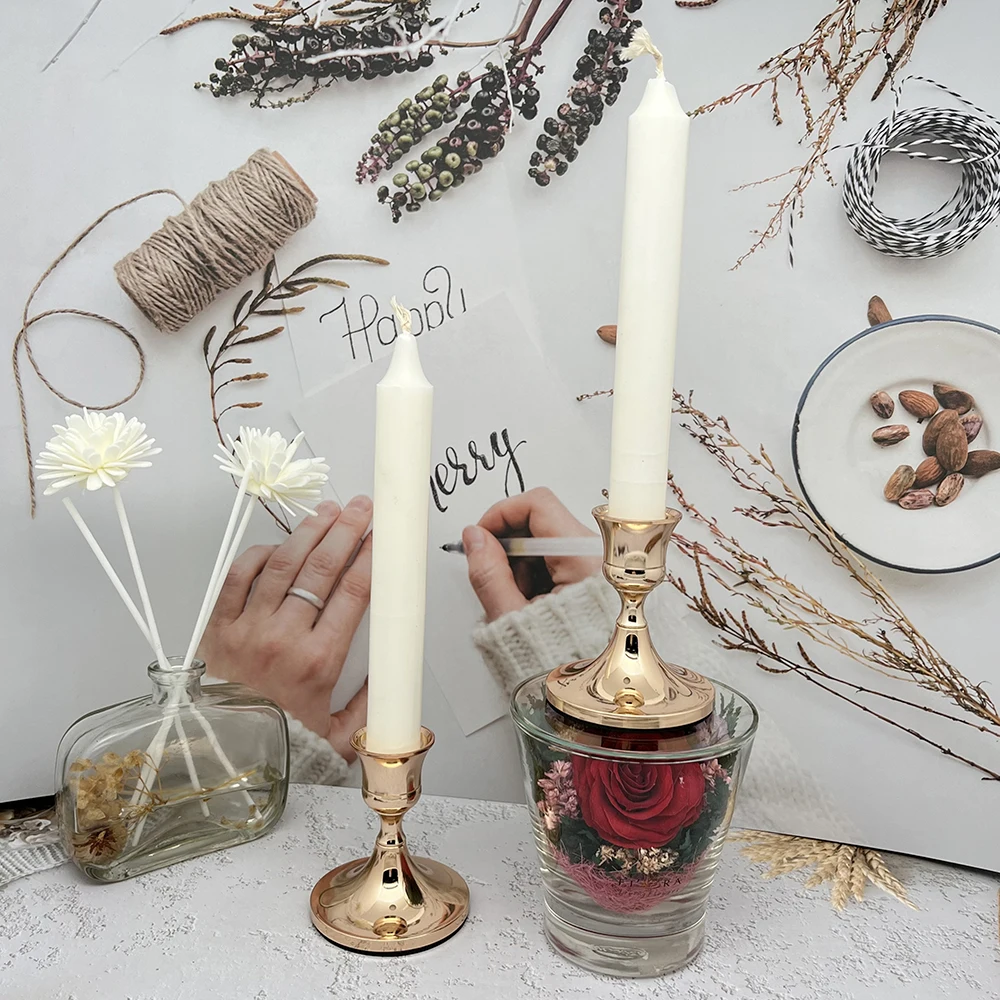 Oem Hot Sales European Quality Gold Tall Rustic Taper Stick Iron