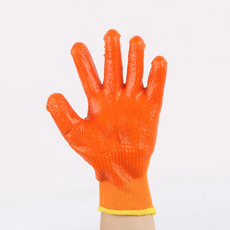 High Quality Customize Cotton Cloth PVC Rubber Dipped Safety Mittens Gardening  Safety Gloves for Garden Work