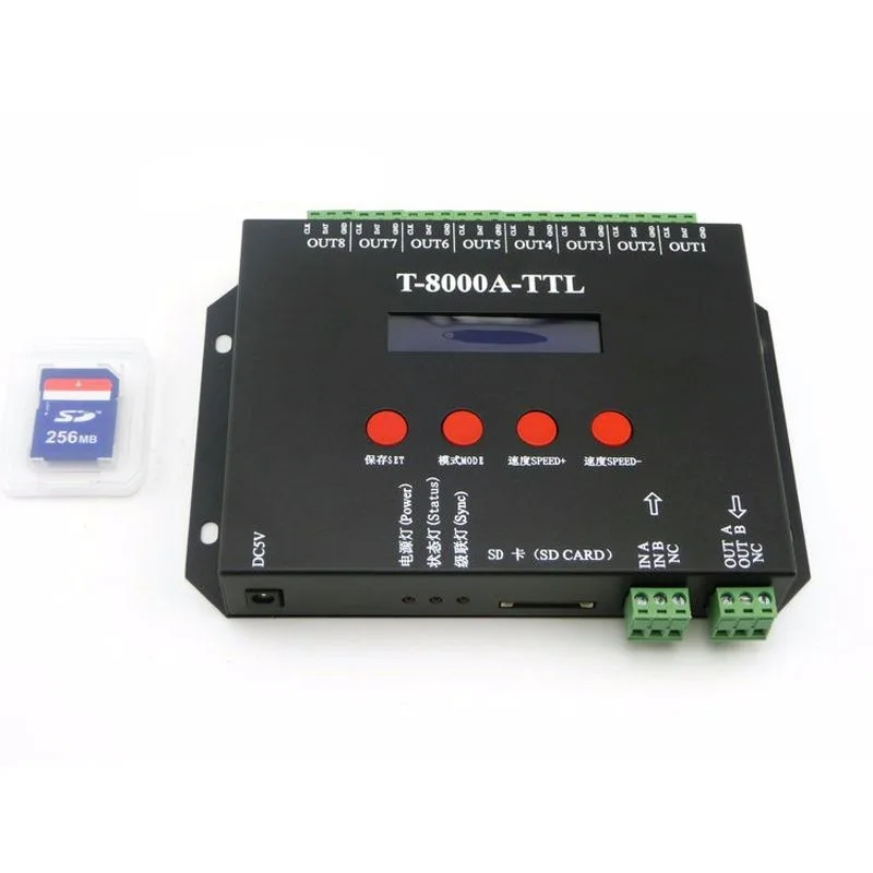 T8000A DMX RGB LED Controller for Addressable Neon Strip Lights