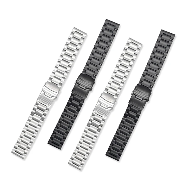 Customized fashion 304 stainless steel watch bracelet man brushed surface wrist watch band with safety buckle
