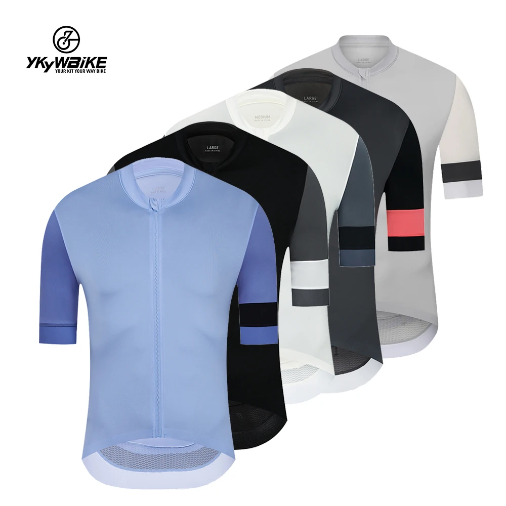 YKYWBIKE Men's Short Sleeve Cycling Jersey - Breathable, Moisture Wicking, Back Pockets