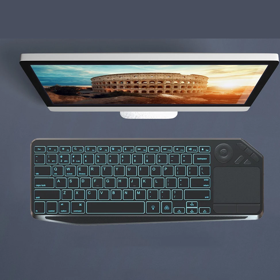 Custom Thai Arabic Language Backlit Plastic 2.4G Wireless TV Keyboard bluetooth Wireless Keyboard for Smart Tv Pc Tablet