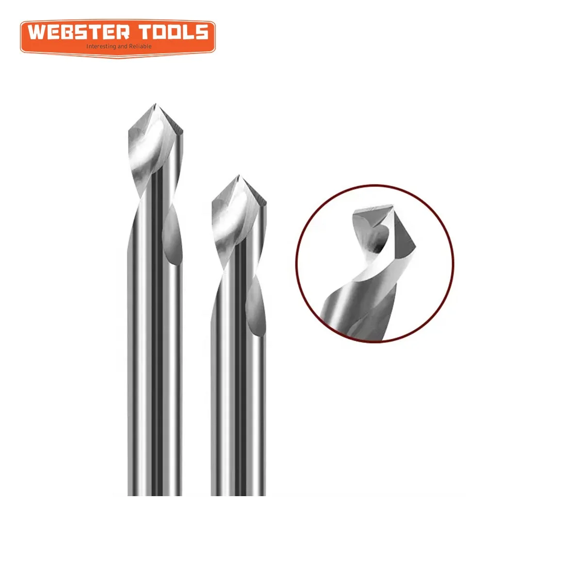 Hrc55 Solid Tungsten Carbide Two Flute Fully Ground 90 Degree Spot ...