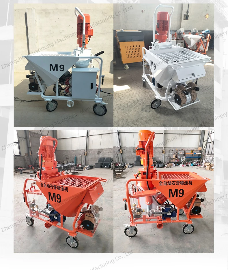 Automatic Gypsum Spraying Machine Spraying Dry Cement Sand Mortar Gypsum Plaster Dustless Spray Machine supplier