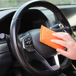 SPTA Car Interior Scrubbing Applicator Microfiber Car Wax Applicator, Car Wash Sponges for Car, Boat, Wood And Marble, Orange