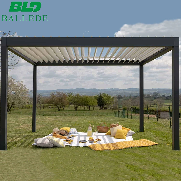 シェード付パーゴラ 専用替布 ベージュ ロープ開閉式 テラス ガゼボ