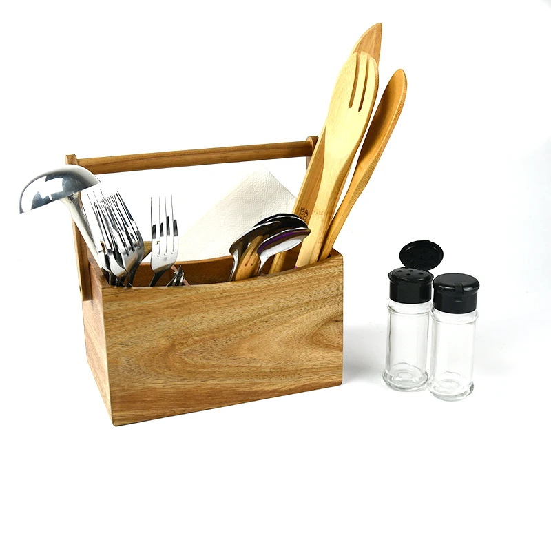 Special Cutlery and Utensil Holder Kitchen Utensil Caddy Bamboo Cutlery Caddy