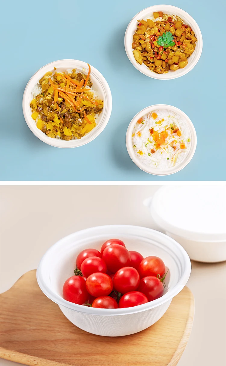 32OZ Sugarcane Bagasse Disposable Bowl for Hot Food Disposable Food ...
