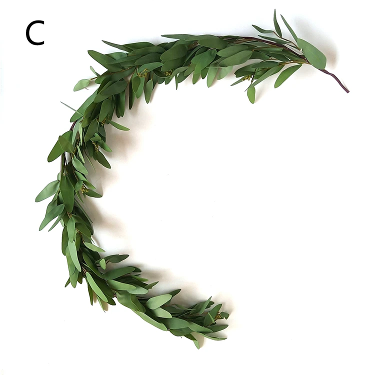 Artificial Leaves Wreath Eucalyptus Greenery Garlands for Home Wedding Decor