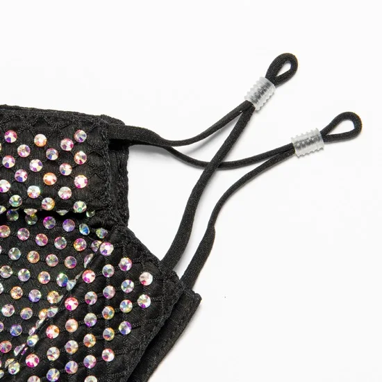 
 Высокое качество Радуга из стразов, модные туфли, черный цвет, уход за кожей лица маска для вечеринки для свадьбы  