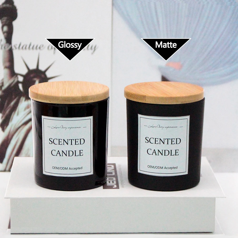 Fengjun Luxury Empty Black White Clear Candles Jars Wholesale Glass