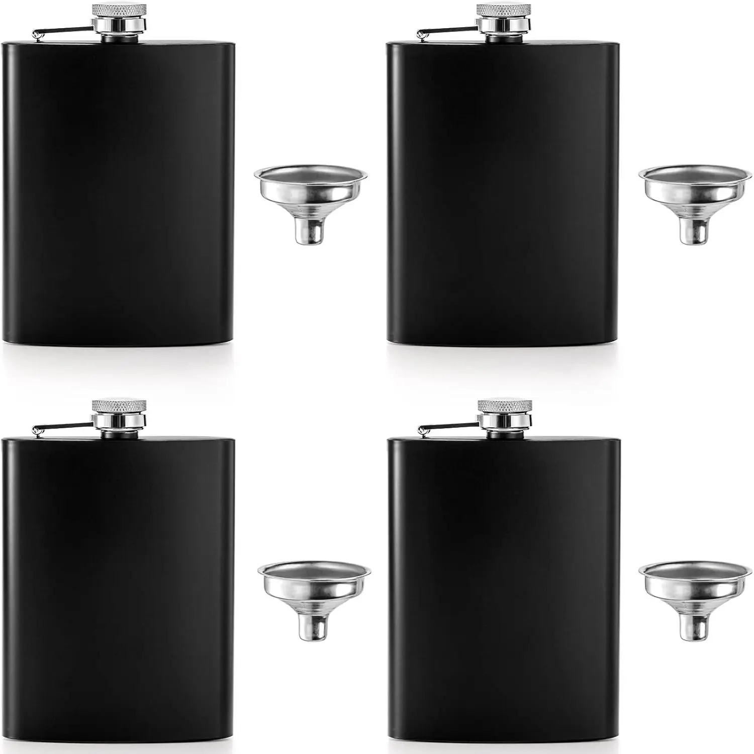 Hot Selling Mini 6 7 8oz Stainless Steel Bright Black Hip Flask Liquor Making Gifts for Men Women Camping Modern with Custom Logo