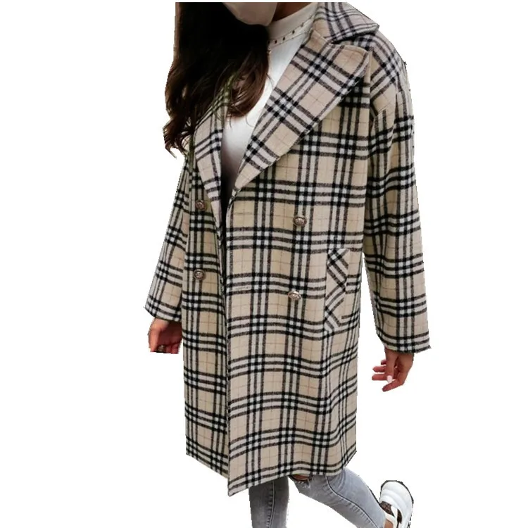 Barbarian Outwear Coat Woman Ladies Clothes Casual Elegant Plaid Woolen  Fleece Fur Coat Fur Plus Size Jacket Outerwear Outwear - Buy Outwear Coat,Plaid  Coats,Fur Coat Fur Jacket Product on 