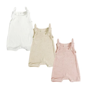 Wholesale Short Romper Terry Baby Rompers Solid Color Sleeveless Infant Baby Romper for Newborn