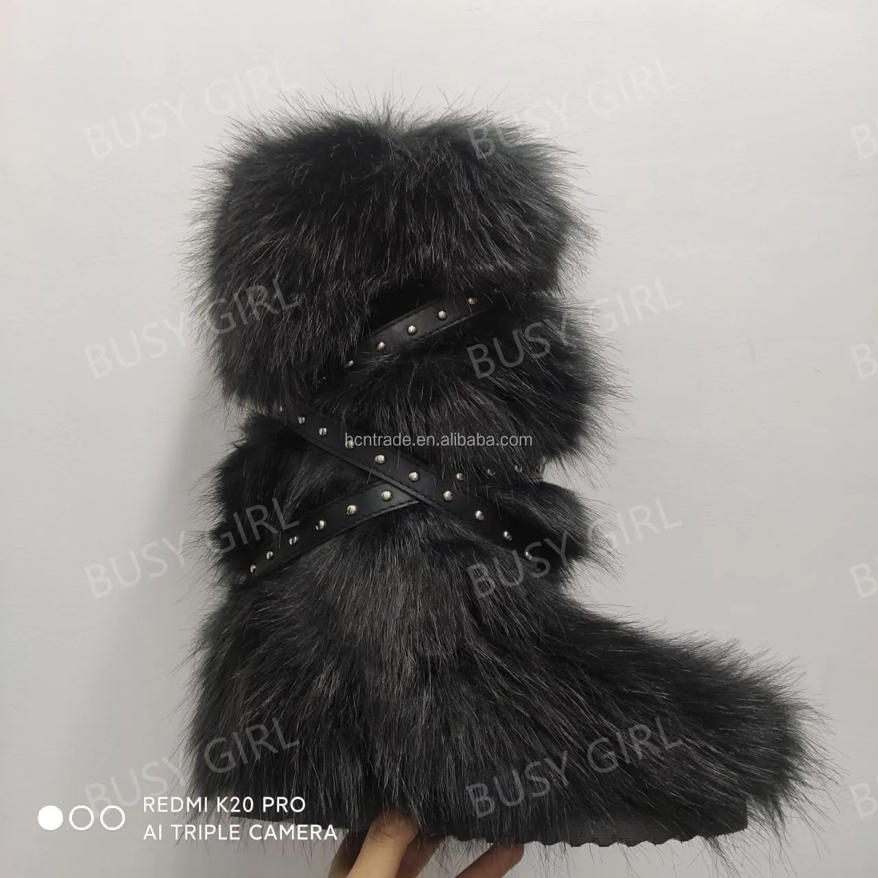 ミニマムジーク Fuzzy BUSY GIRL HS4770 Faux Fur Boots for Women Size 12 Fashion
