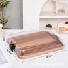Large rectangular acacia wood bag (with lid)