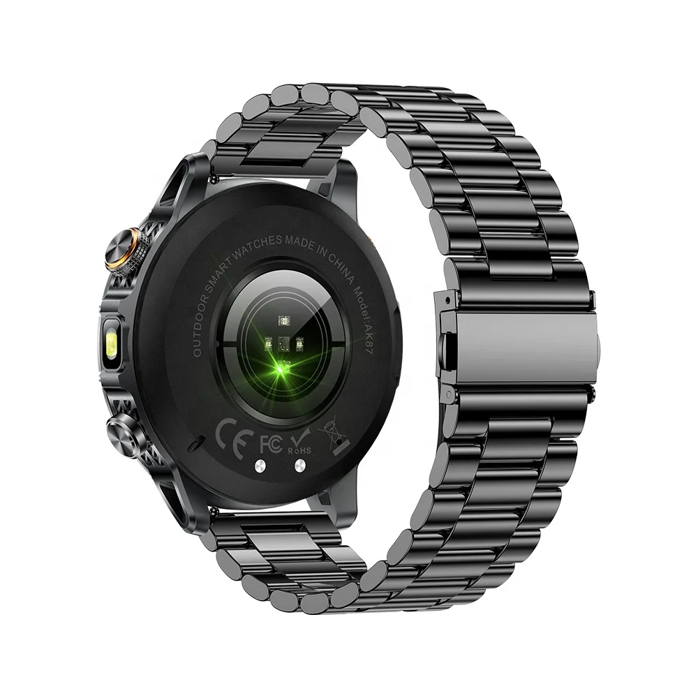 AK87 スチールストラップスマートウォッチ メンズ 2025 1.7インチ大