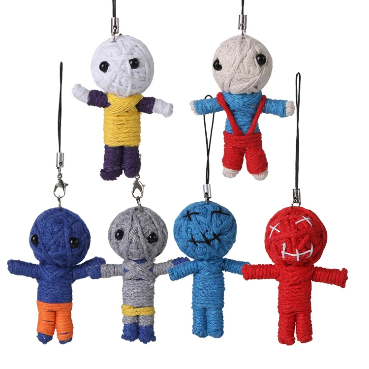 Wholesale Cheap Custom Handmade Keychain Voodoo Doll Promotional Festival Gifts Plush Voodoo Mini Keychain