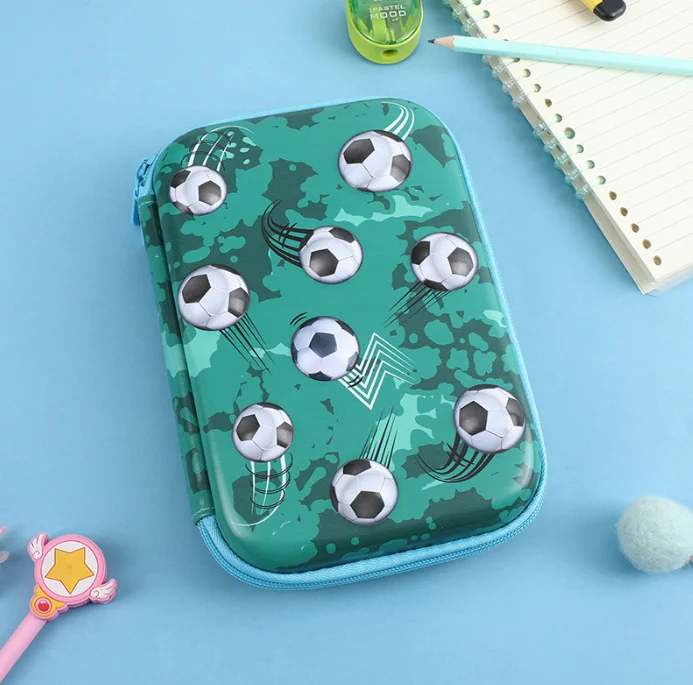 EVA Kids Organizer Bag Rectangle Stationery Box PU Fabric Cartoon Unicorn Dinosaur Shark Pencil Case