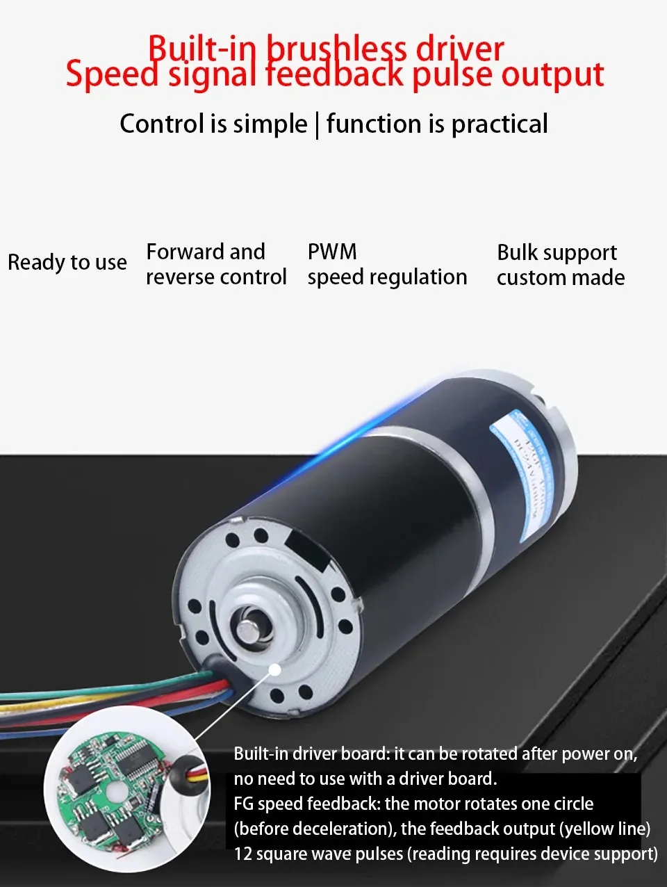12V/24V DC Planetary Gear Motor 42mm Brushless High Torque