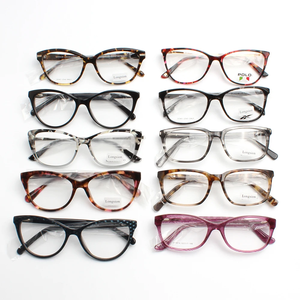 Assorted Ready Made Mixed Eyewear Stock Cheap Glasses Acetate Eyewear Optical Eyeglasses Frames