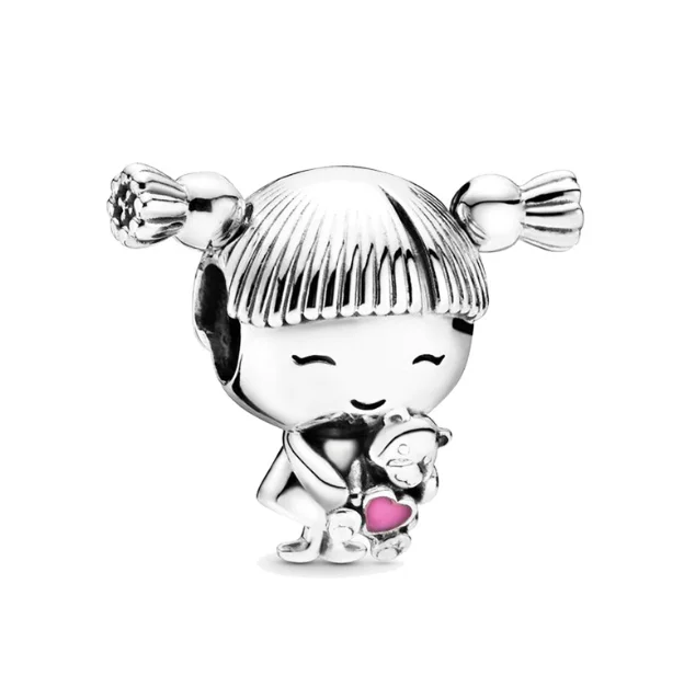 Mixed Metal Jewellery Charms Cute Heart Beads Connector Charms For