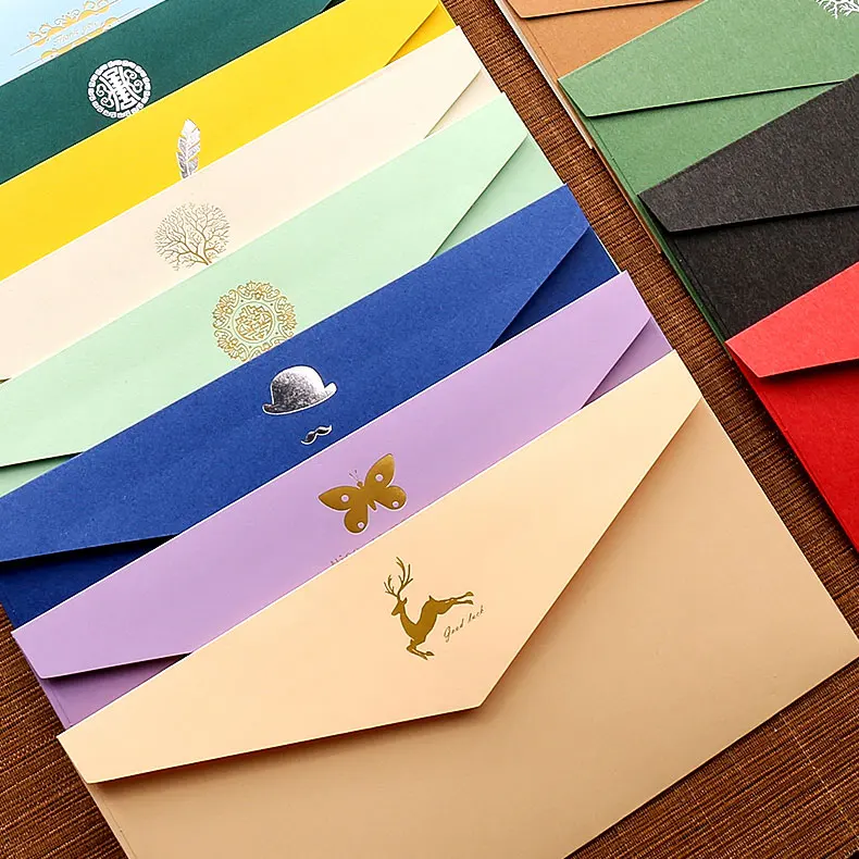 Recycled Custom Gold Foil Logo Luxury Gift Black Paper Card Envelope