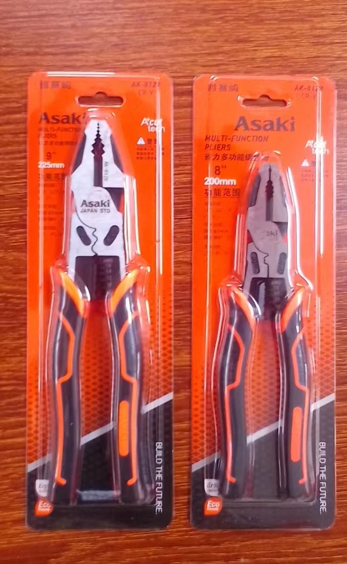 Asaki 8" 9" Crv Multifunction Wire Cutters Combination Pliers Hand Tools Cutting Pliers