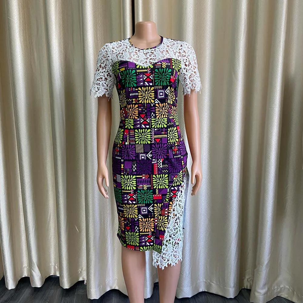 European & American Elegant OL Cherrykeke Crochet Floral Pencil Work Dress African Print Skirts Dresses for Women European & American Elegant OL Cherrykeke Crochet Floral Pencil Work Dress African Print Skirts Dresses for Women