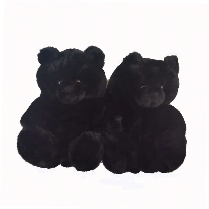 
New design Lovely plush slipper animals cheap custom bedroom animal teddy bear slipper 