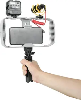 Godox VK1-LT Universal Phone Video Rig Kit for Smartphone, with Mic, RGB LED Light and Tripod Side Handle detail image