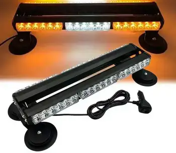 LED Strobe Flashing Light Bar Two Sides High Intensity Emergency Warning Lighting Beacon with Magnetic Car Light Accessories