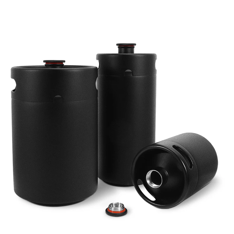 2l/3.6l/5l Beer Barrel Mini Keg,Matte Black Home Brewery Growler Kegs