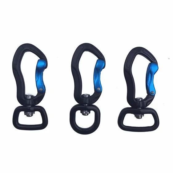 High Quality Aluminum Carabiner Screw Locking Spring Clip D Shaped Hook with Eye for Dog Leash