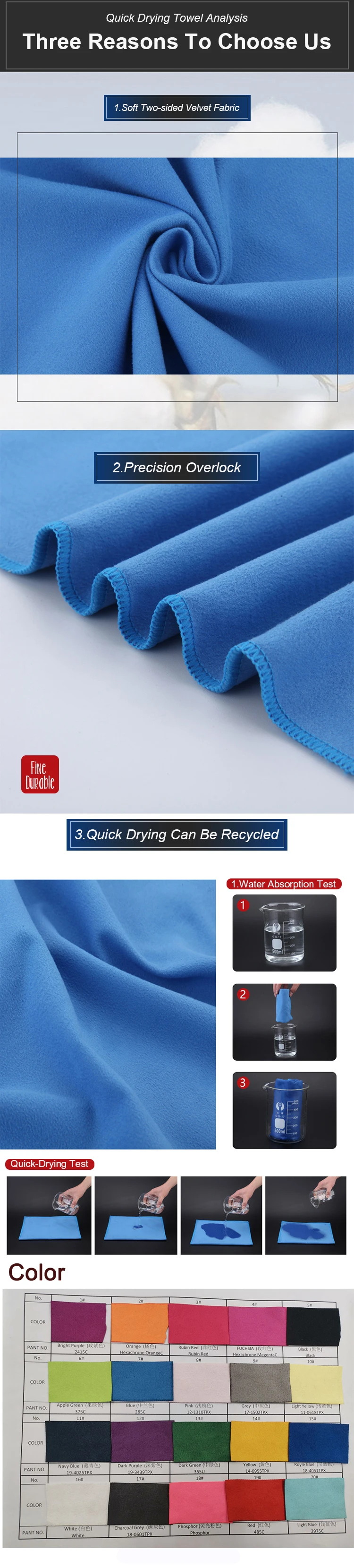 Custom Blue 40*80cm Gym Sports Towel Fast Drying ABSORBENT for Outdoor Activities factory
