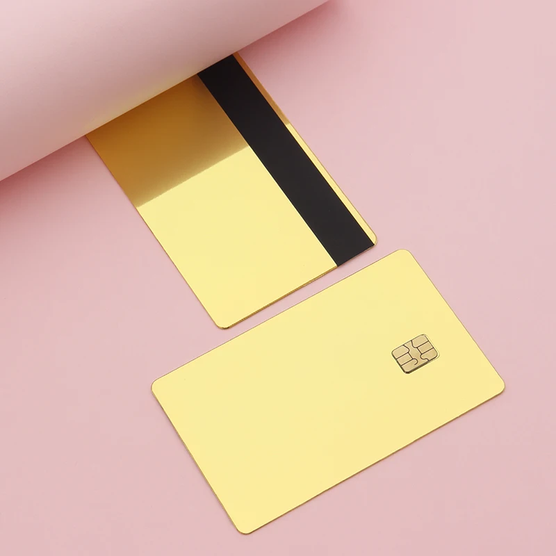Laser Engraved Debit Atm Visa Cards Customizable 24k Mirror Gold Blank
