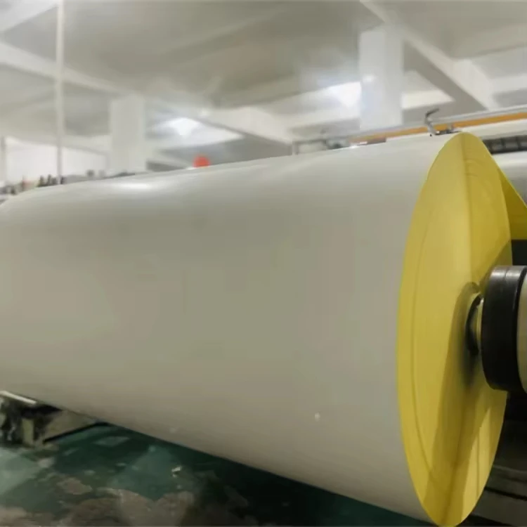 Glossy C1S Art Paper Label Jumbo Roll One Side Coated Kraft Single Silicon PE Coated Paper with Yellow Release Paper