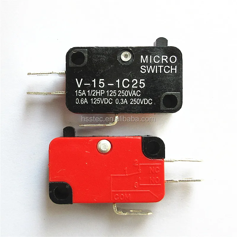 Микропереключатель V-15-1C25 через плечо с заклепками, Серебряный токоподводящий 16A250V путешествия лимита динамический само-переключатель сброса