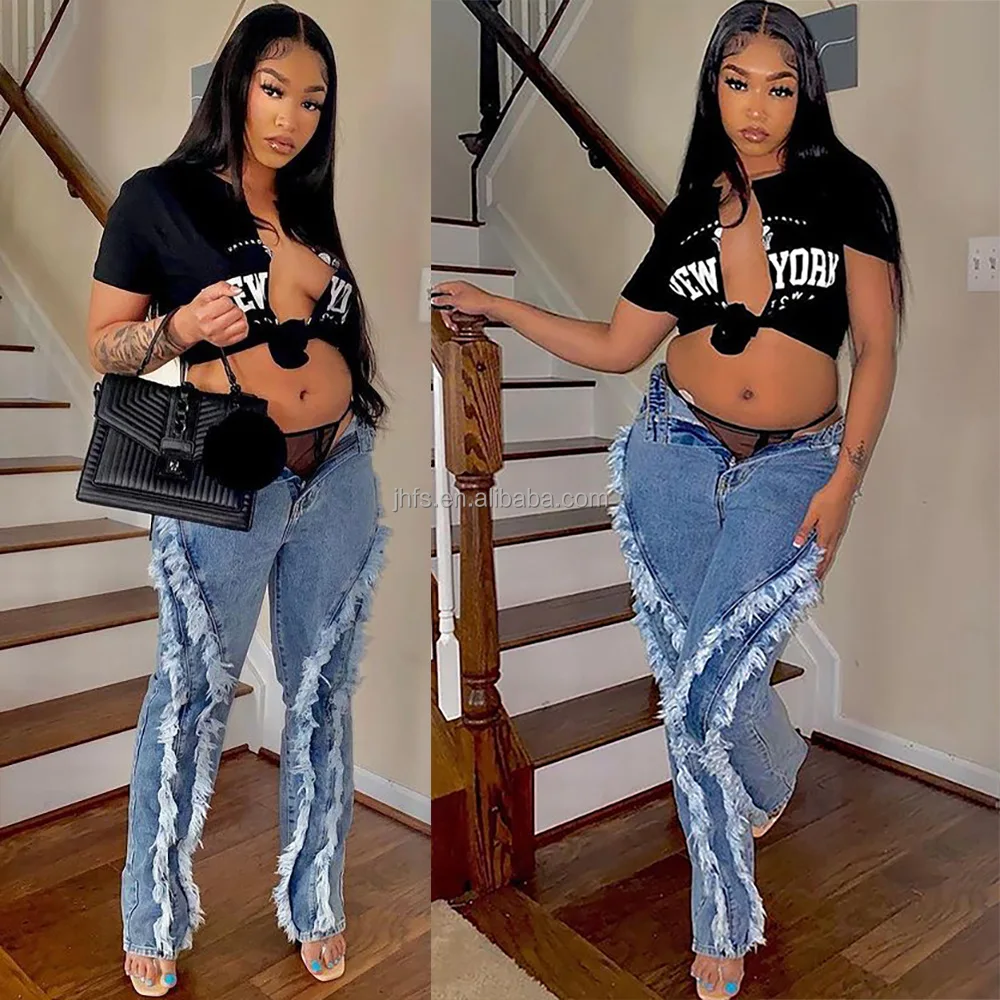 J\u0026h 2022 New Design Fringe Pants Women 