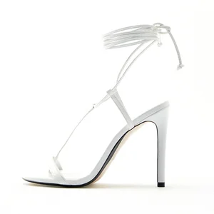 Beautiful Plus Size White Flip Flops Stiletto Heel Round Open Toe Wedding Party High Heels Women Shoes Sandals