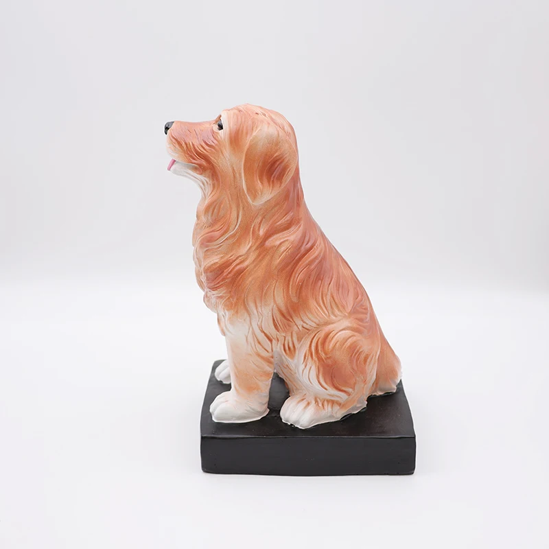 Оптовая продажа индивидуальных декоративных садовых и домашних статуэток для домашних животных, реалистичные ручной работы фигурки собаки породы золотистый ретривер из смолы