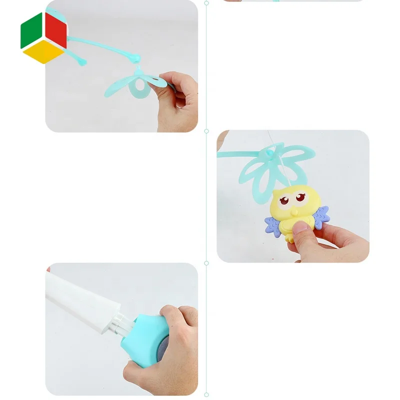 QS Игрушки для малышей на возраст от 0 до 12 месяцев, сенсорный пульт дистанционного управления кроватка Мобильная музыкальная кровать колокольчик с погремушки в виде животных проекции мультфильм раннего обучения