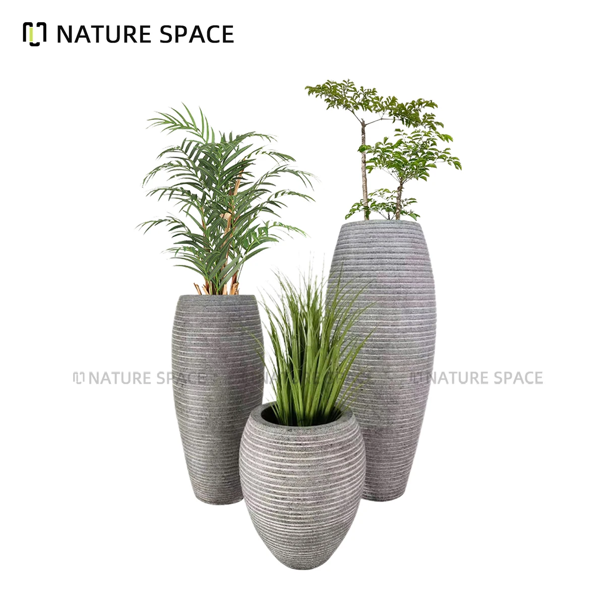 ファイバーグラス製 大型プランター 植木鉢 鉢カバー セット おしゃれ