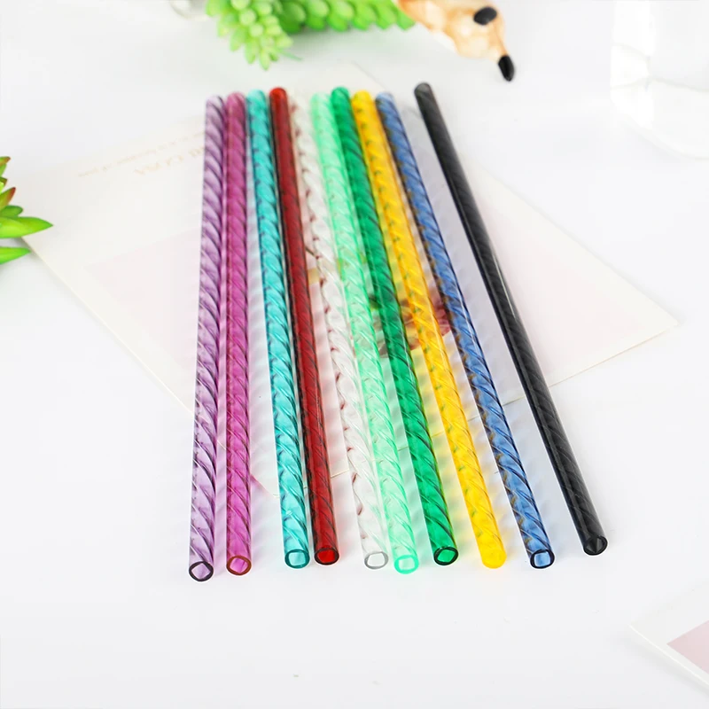 petg threaded blingbling colorful drinking straw